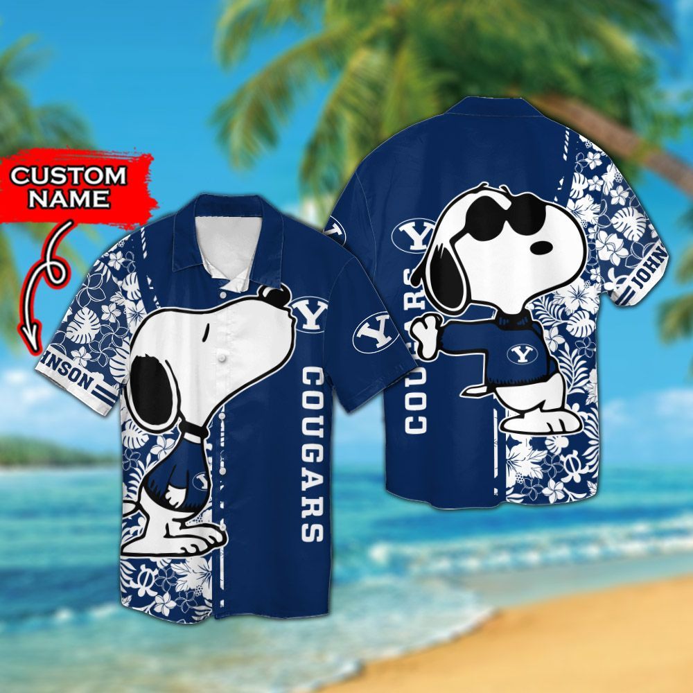 Personalized BYU Cougars & Snoopy Hawaiian Shirt Hot Trendy Summer 2024