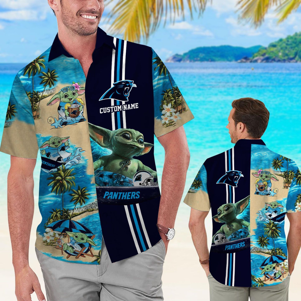 Personalized Carolina Panthers & Baby Yoda Hawaiian Shirt Hot Trendy Summer 2024