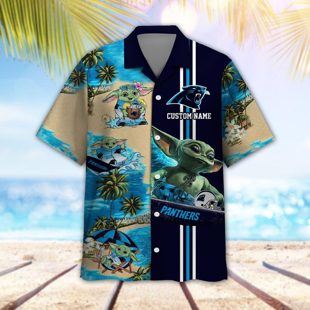 Personalized Carolina Panthers & Baby Yoda Hawaiian Shirt Hot Trendy Summer 2024