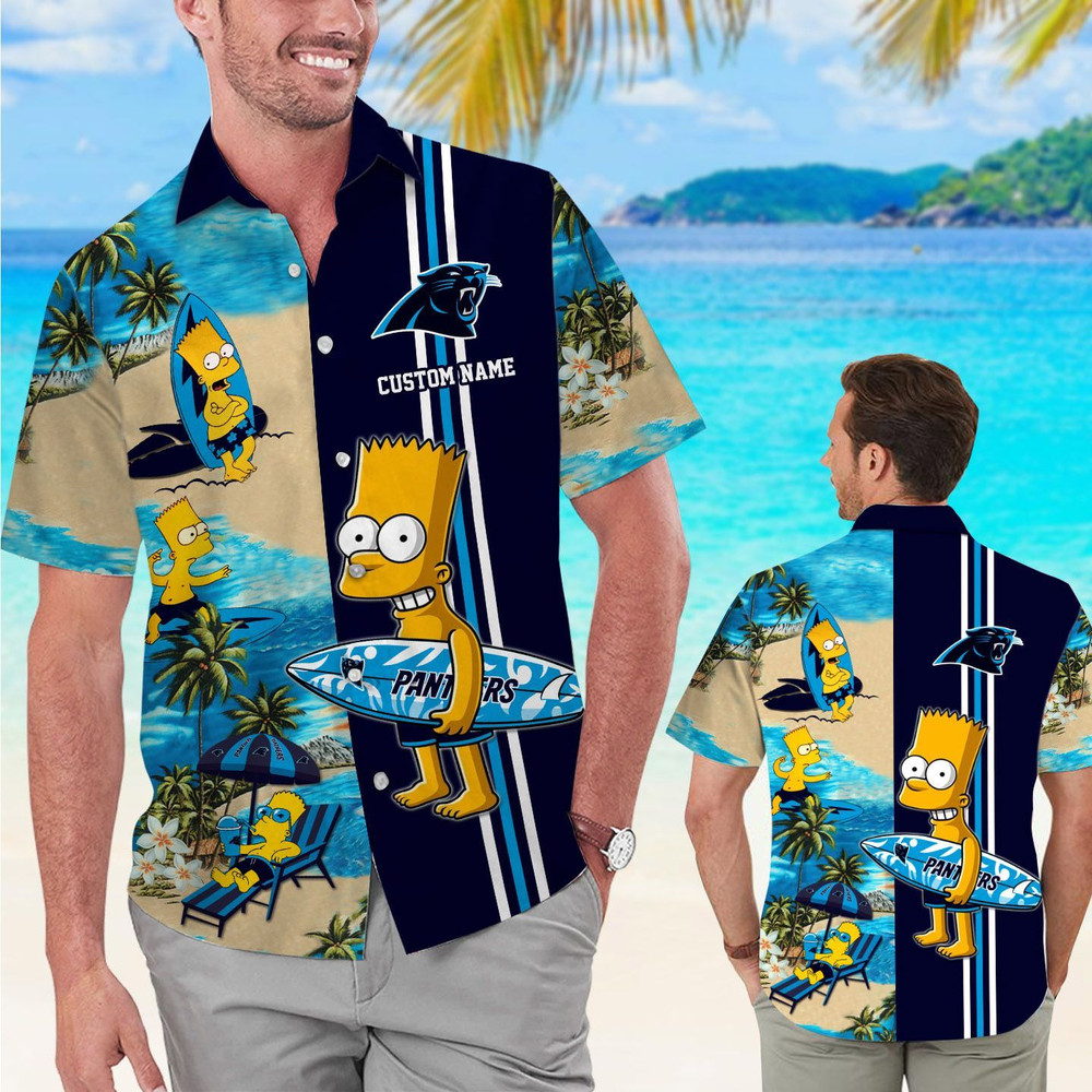 Personalized Carolina Panthers & Simpsons Hawaiian Shirt Hot Trendy Summer 2024