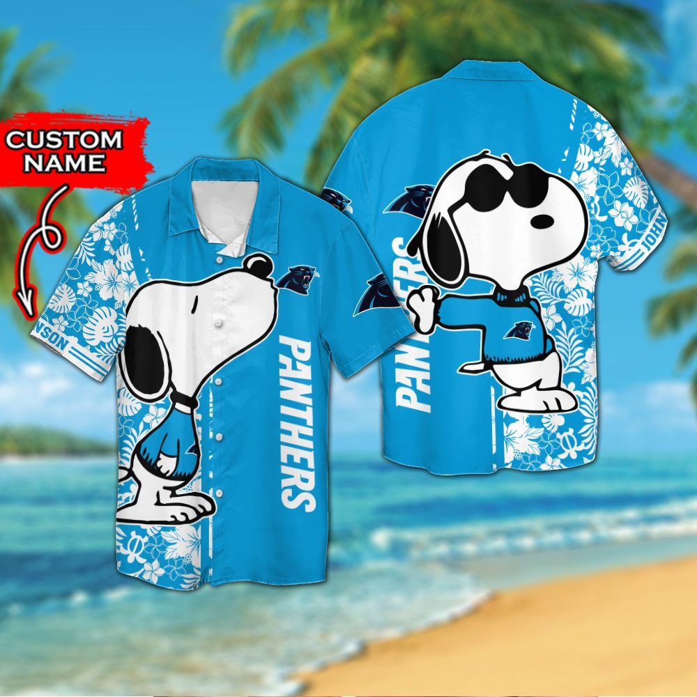 Personalized Carolina Panthers & Snoopy Hawaiian Shirt Hot Trendy Summer 2024