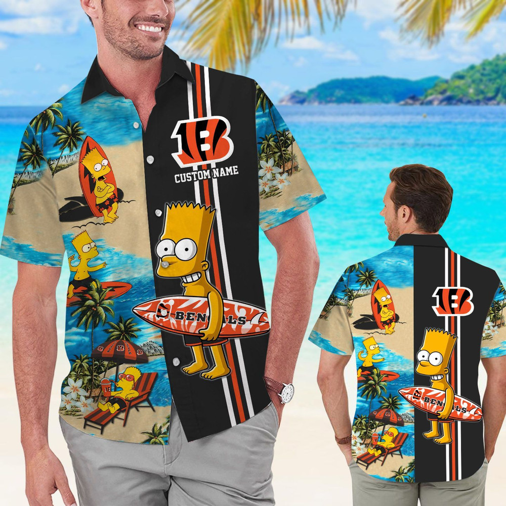 Personalized Cincinnati Bengals & Simpsons Hawaiian Shirt Hot Trendy Summer 2024