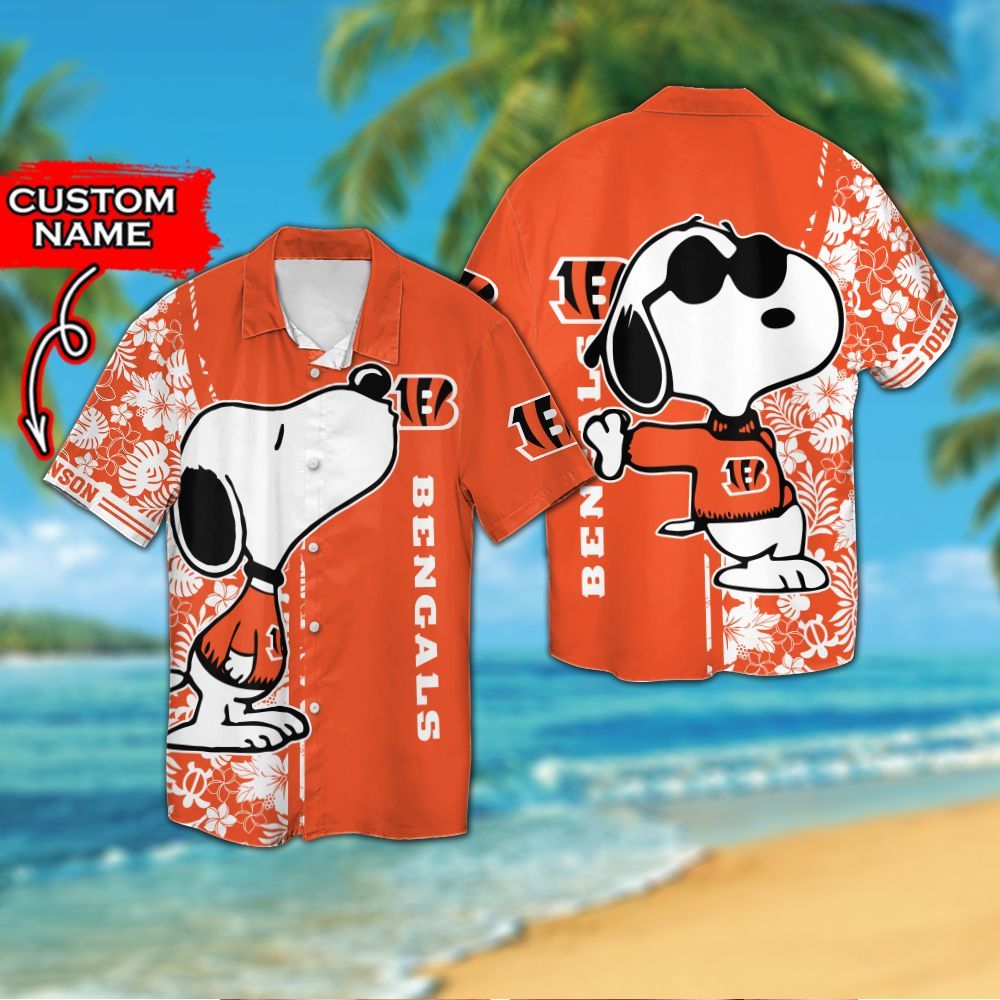 Personalized Cincinnati Bengals & Snoopy Hawaiian Shirt Hot Trendy Summer 2024