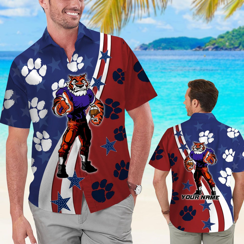 Personalized Clemson Tigers American Flag Hawaiian Shirt Hot Trendy Summer 2024