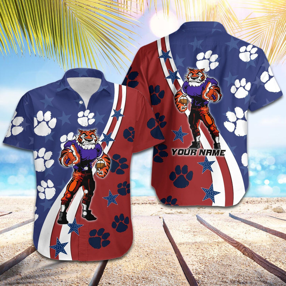 Personalized Clemson Tigers American Flag Hawaiian Shirt Hot Trendy Summer 2024