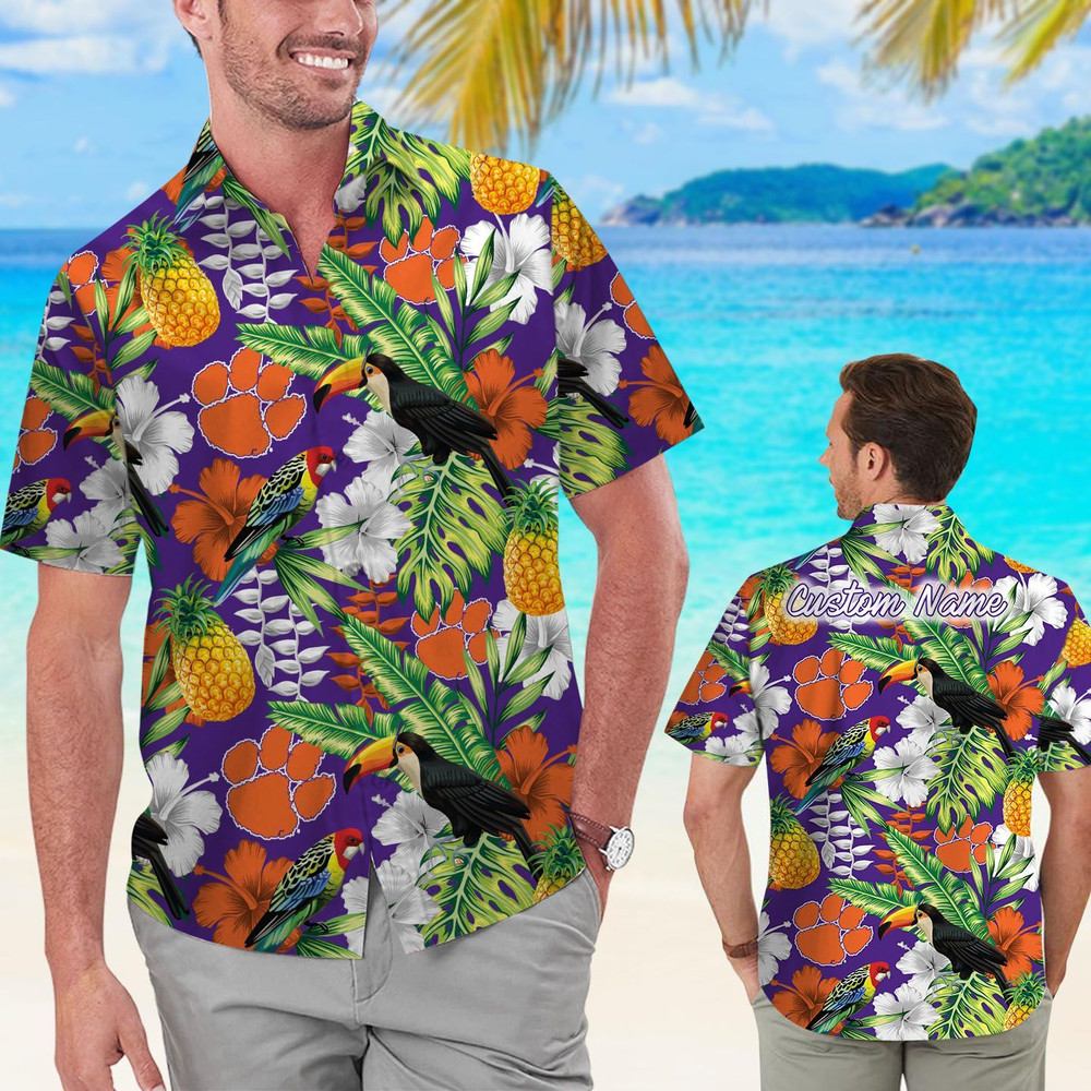 Personalized Clemson Tigers Parrot Floral Tropical Hawaiian Shirt Hot Trendy Summer 2024