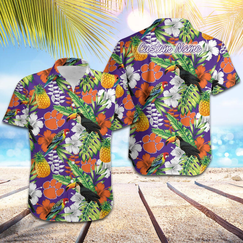 Personalized Clemson Tigers Parrot Floral Tropical Hawaiian Shirt Hot Trendy Summer 2024