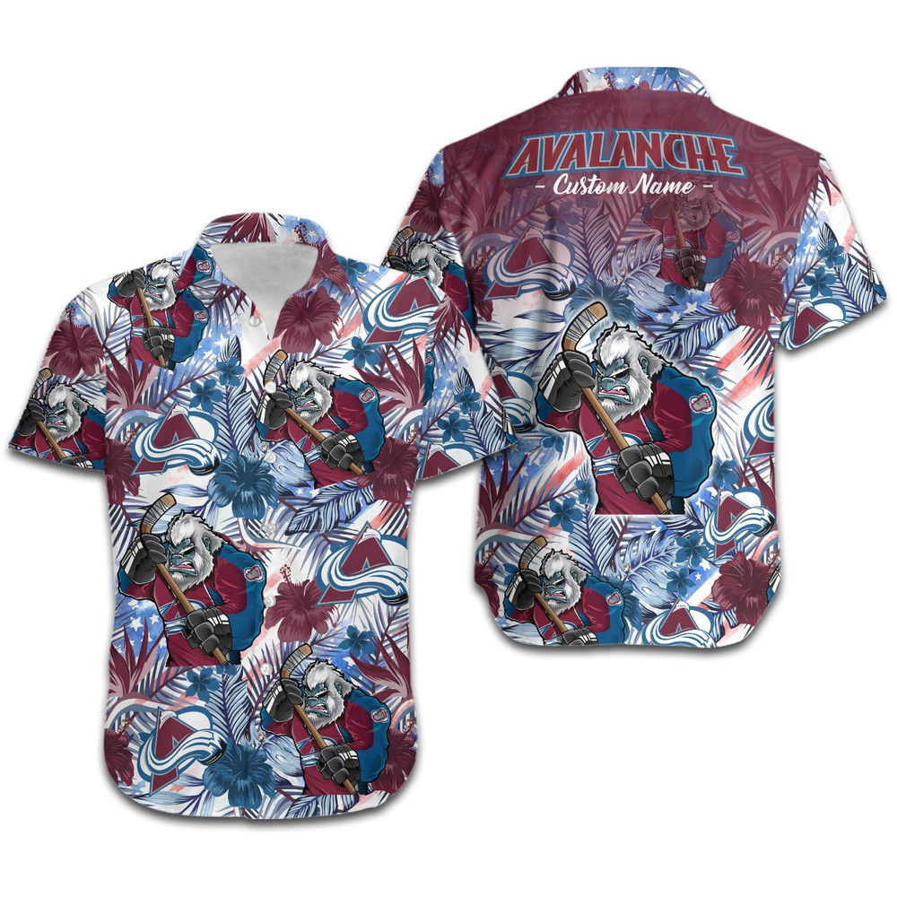 Personalized Colorado Avalanche Tropical Floral America Flag Hawaiian Shirt Hot Trendy Summer 2024