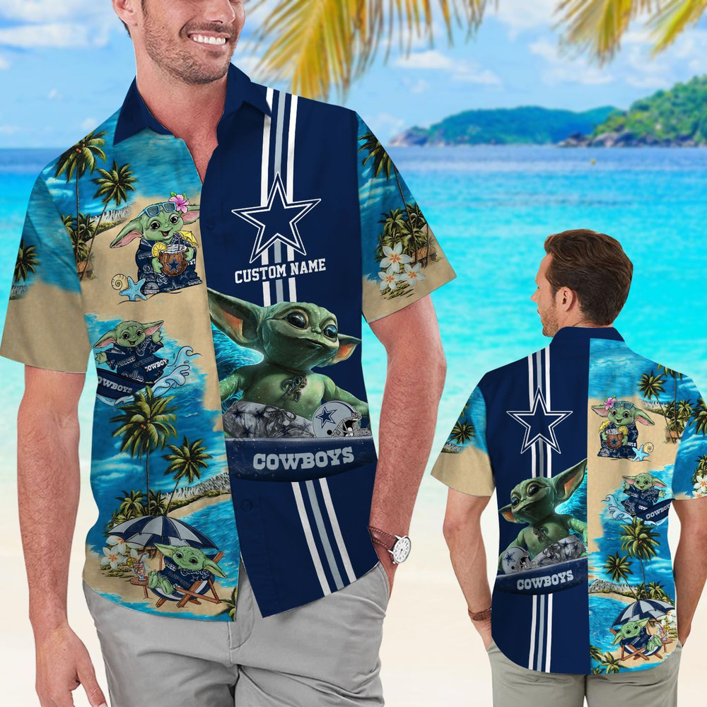 Personalized Dallas Cowboys & Baby Yoda Hawaiian Shirt Hot Trendy Summer 2024