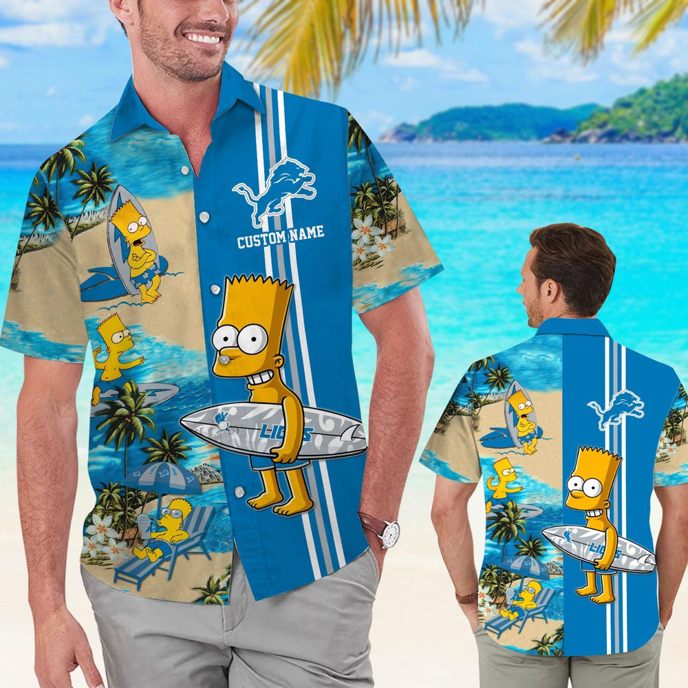 Personalized Detroit Lions & Simpsons Hawaiian Shirt Hot Trendy Summer 2024