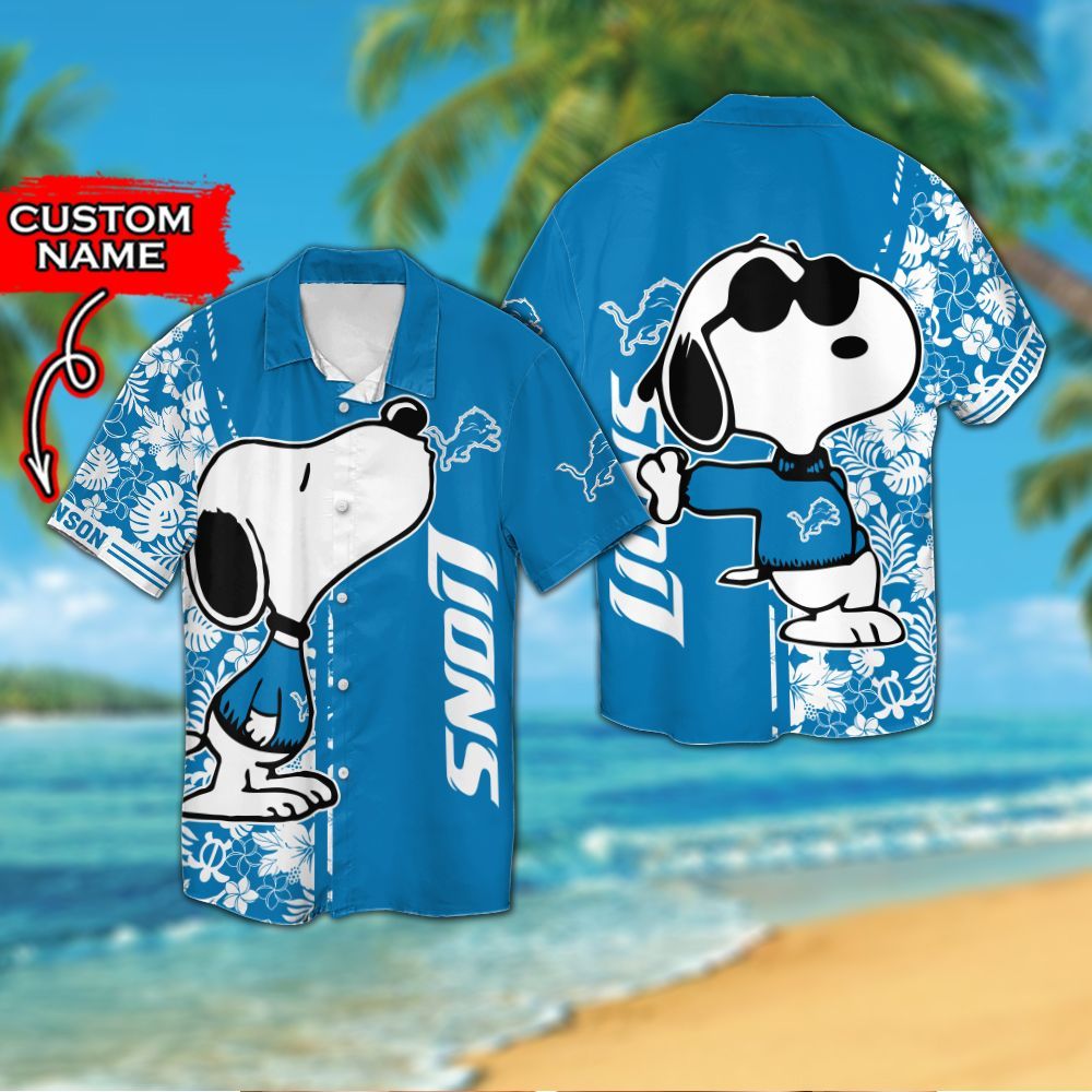 Personalized Detroit Lions & Snoopy Hawaiian Shirt Hot Trendy Summer 2024