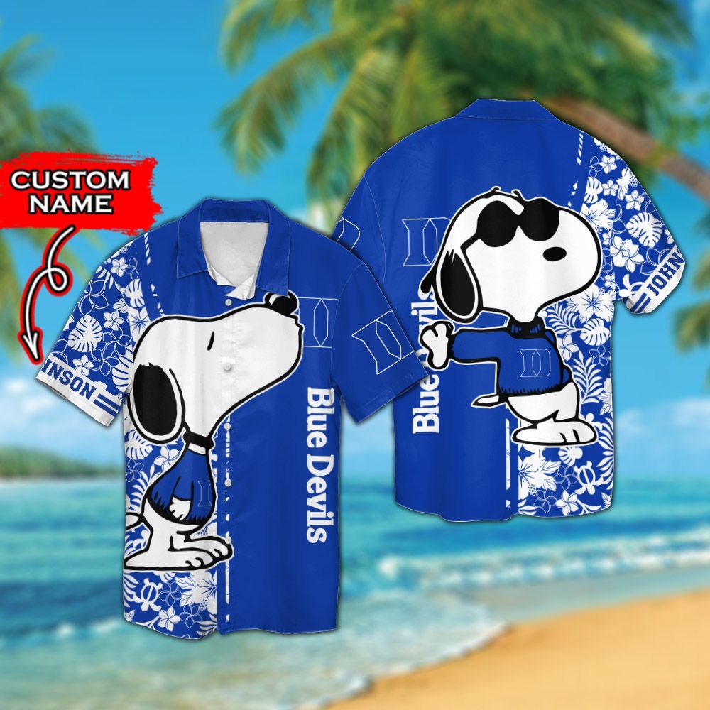 Personalized Duke Blue Devils & Snoopy Hawaiian Shirt Hot Trendy Summer 2024