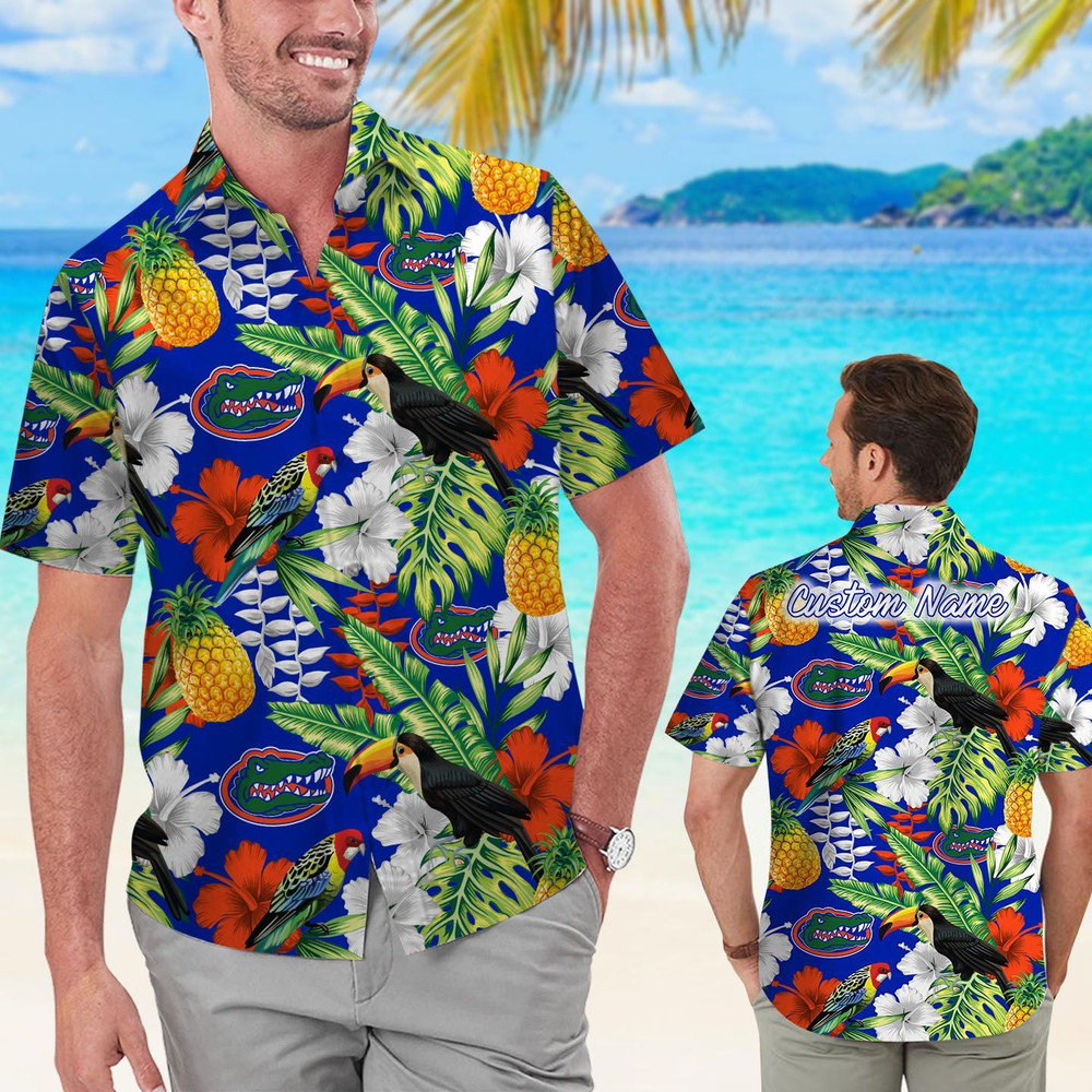 Personalized Florida Gators Parrot Floral Tropical Hawaiian Shirt Hot Trendy Summer 2024