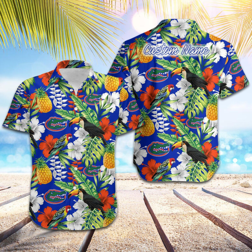 Personalized Florida Gators Parrot Floral Tropical Hawaiian Shirt Hot Trendy Summer 2024