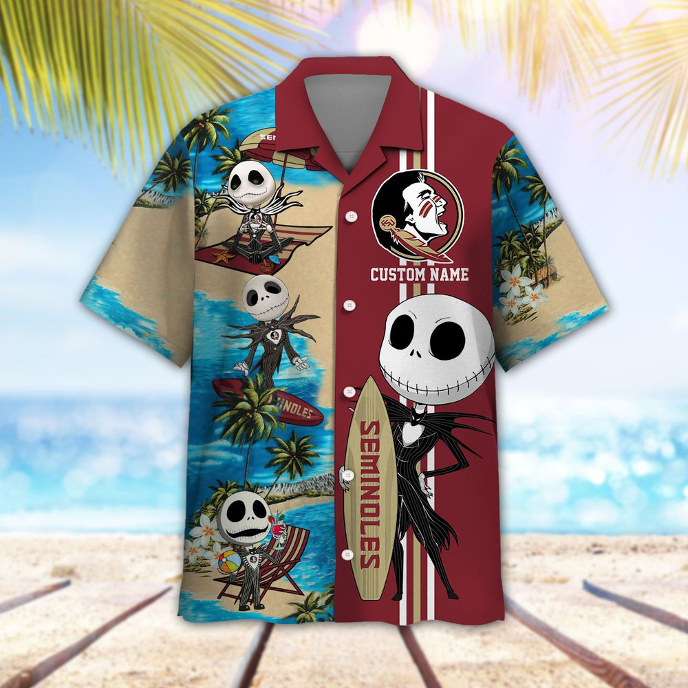 Personalized Florida State Seminoles & Jack Skellington Hawaiian Shirt Hot Trendy Summer 2024