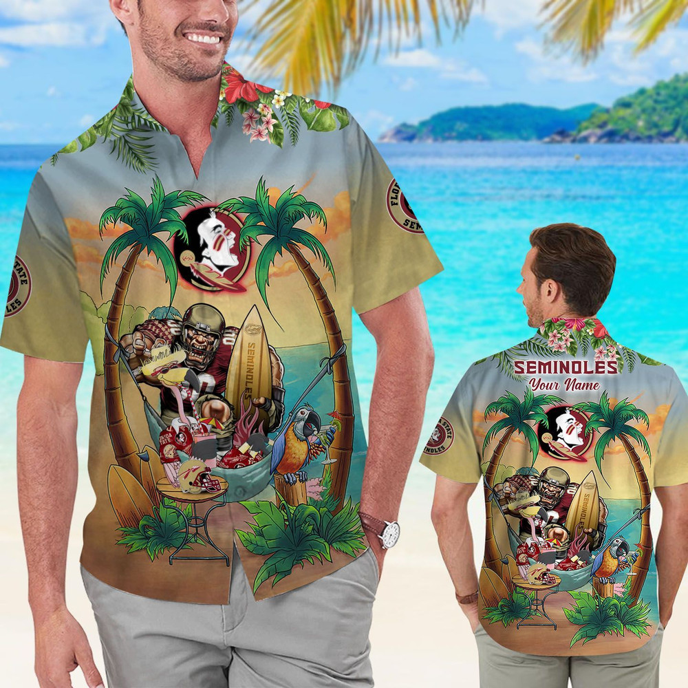 Personalized Florida State Seminoles Flamingo Parrot Hawaiian Shirt Hot Trendy Summer 2024