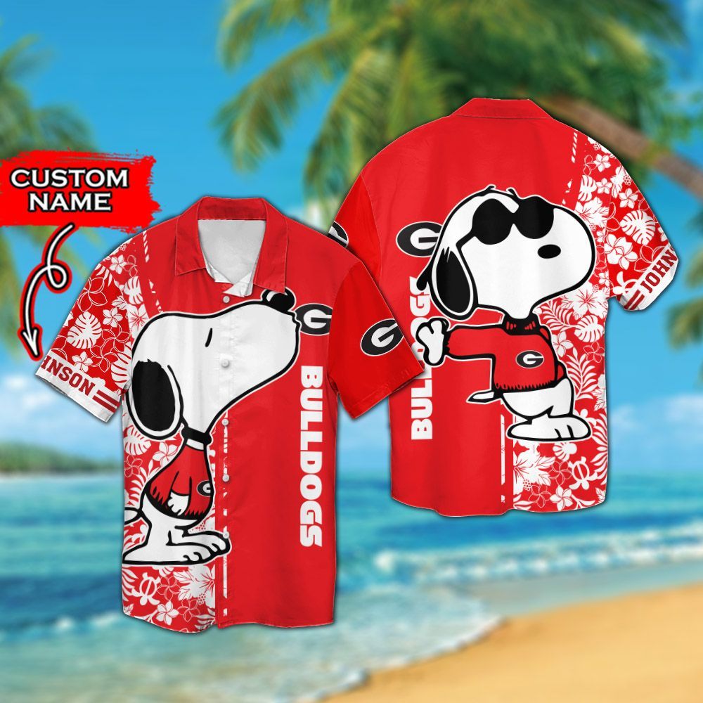 Personalized Georgia Bulldogs & Snoopy Hawaiian Shirt Hot Trendy Summer 2024