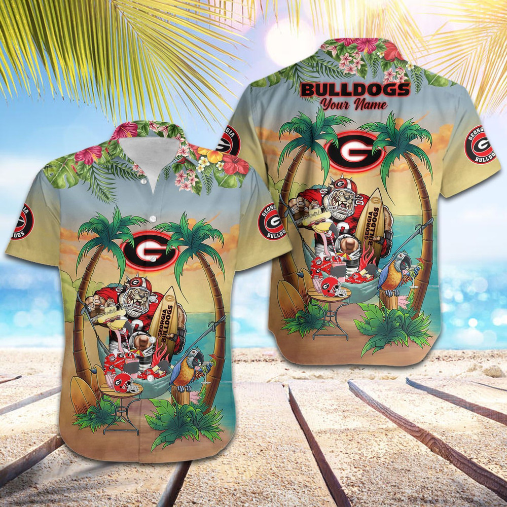 Personalized Georgia Bulldogs Flamingo Parrot Hawaiian Shirt Hot Trendy Summer 2024