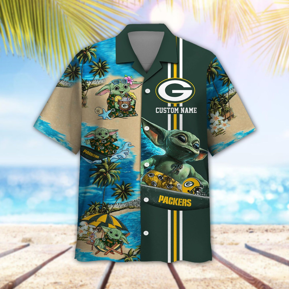 Personalized Green Bay Packers & Baby Yoda Hawaiian Shirt Hot Trendy Summer 2024