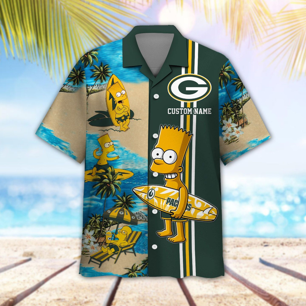 Personalized Green Bay Packers & Simpsons Hawaiian Shirt Hot Trendy Summer 2024