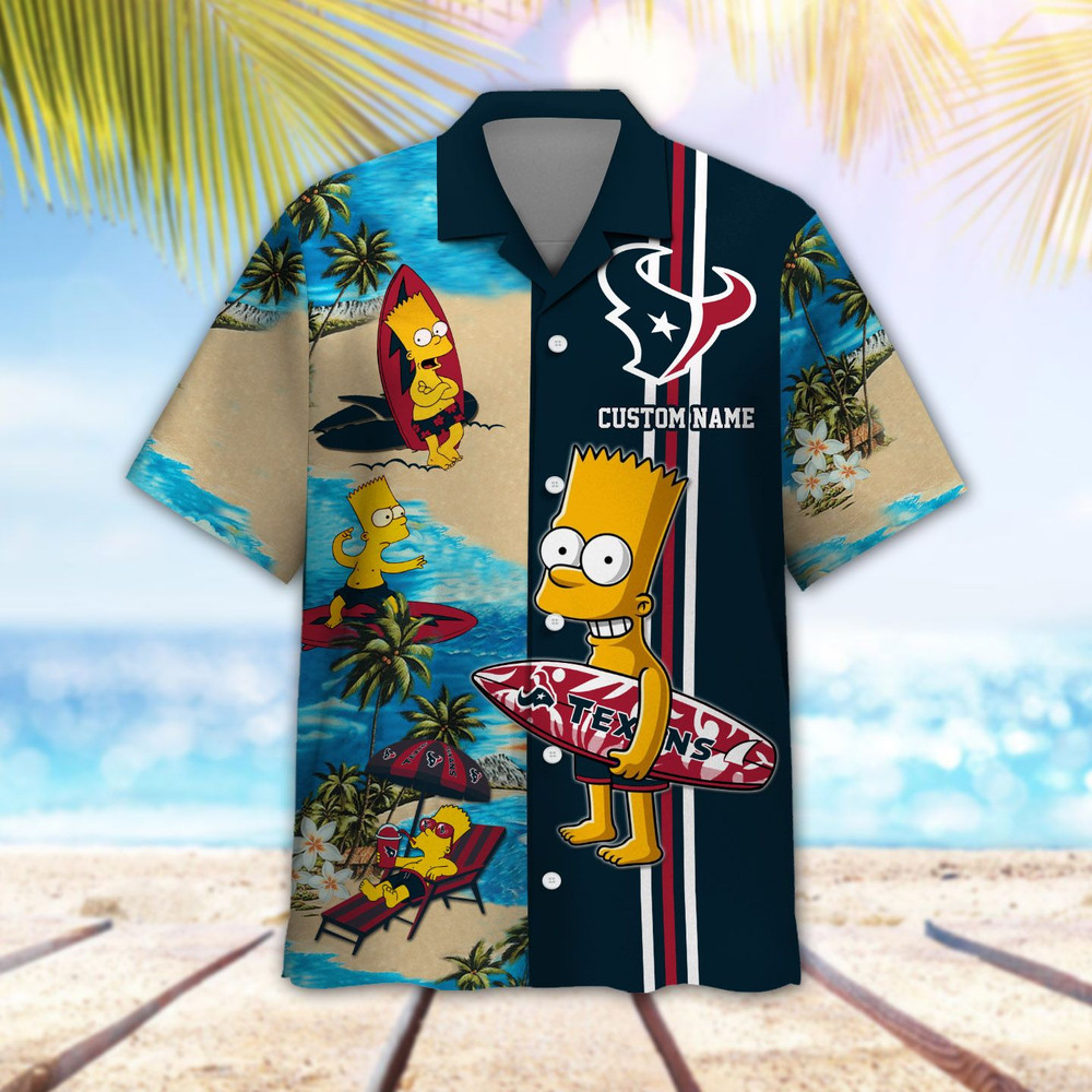 Personalized Houston Texans & Simpsons Hawaiian Shirt Hot Trendy Summer 2024