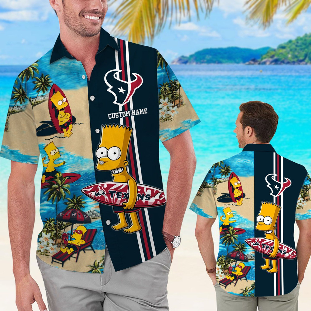 Personalized Houston Texans & Simpsons Hawaiian Shirt Hot Trendy Summer 2024