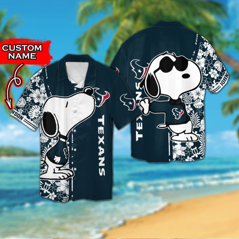 Personalized Houston Texans & Snoopy Hawaiian Shirt Hot Trendy Summer 2024