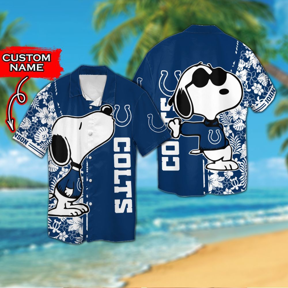 Personalized Indianapolis Colts & Snoopy Hawaiian Shirt Hot Trendy Summer 2024