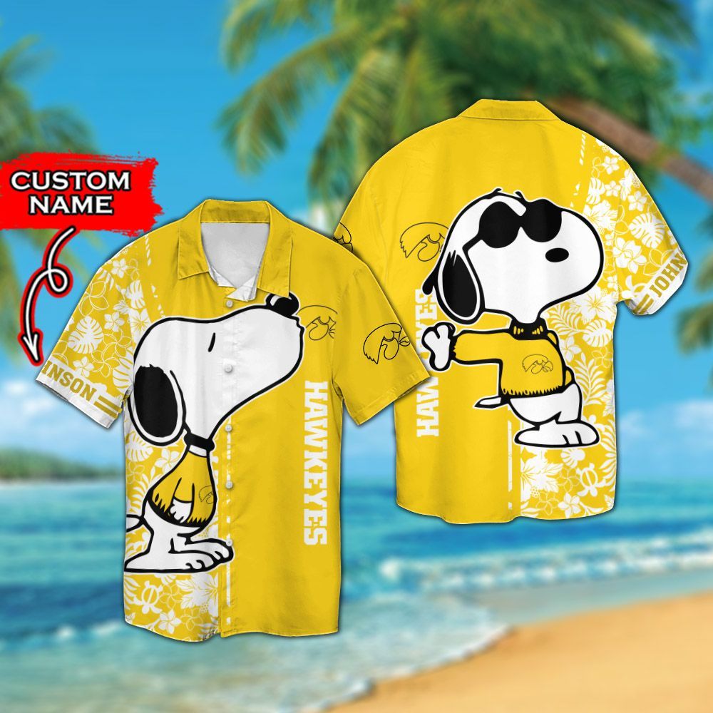 Personalized Iowa Hawkeyes & Snoopy Hawaiian Shirt Hot Trendy Summer 2024