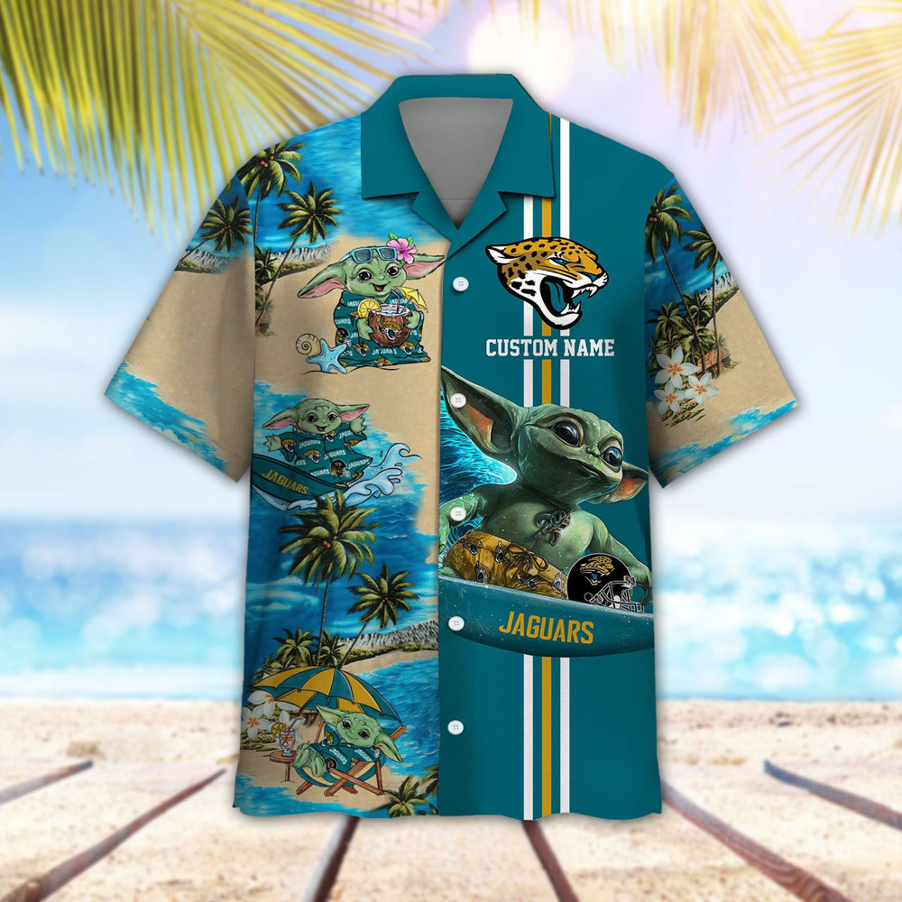 Personalized Jacksonville Jaguars & Baby Yoda Hawaiian Shirt Hot Trendy Summer 2024