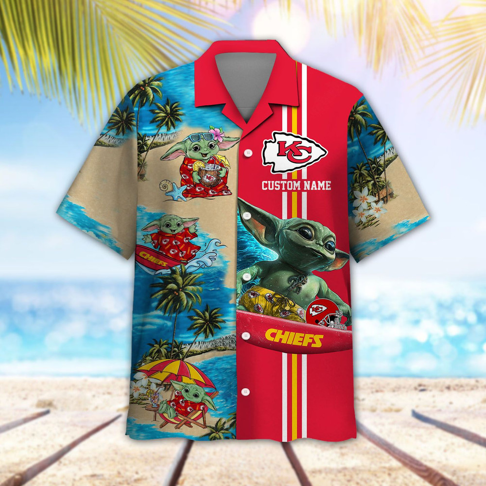 Personalized Kansas City Chiefs & Baby Yoda Hawaiian Shirt Hot Trendy Summer 2024