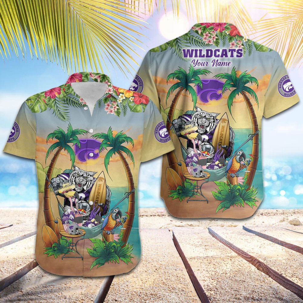 Personalized Kansas State Wildcats Flamingo Parrot Hawaiian Shirt Hot Trendy Summer 2024