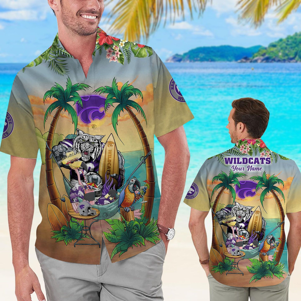 Personalized Kansas State Wildcats Flamingo Parrot Hawaiian Shirt Hot Trendy Summer 2024