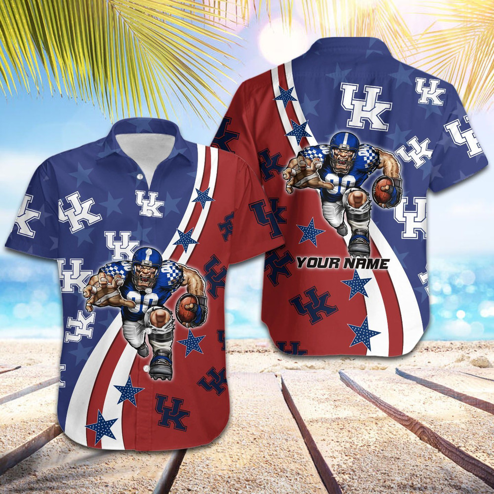 Personalized Kentucky Wildcats American Flag Hawaiian Shirt Hot Trendy Summer 2024