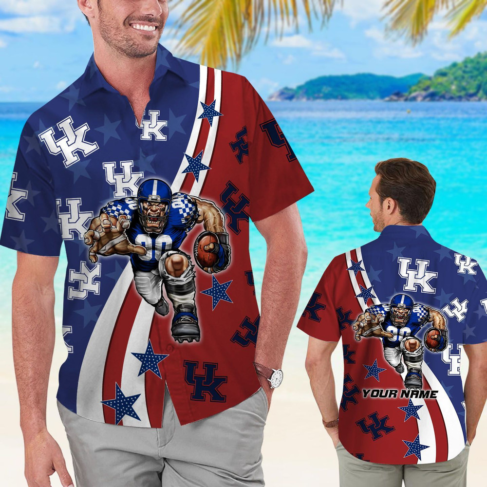 Personalized Kentucky Wildcats American Flag Hawaiian Shirt Hot Trendy Summer 2024