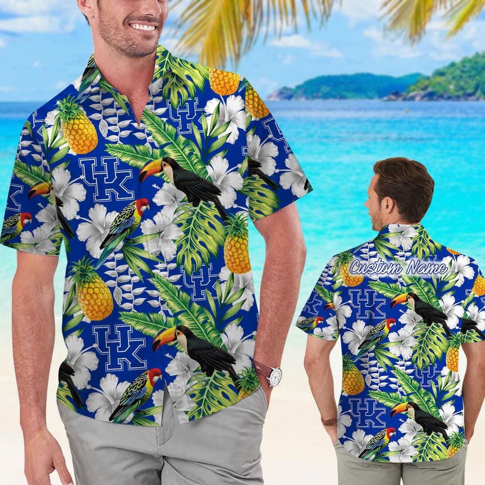 Personalized Kentucky Wildcats Parrot Floral Tropical Hawaiian Shirt Hot Trendy Summer 2024