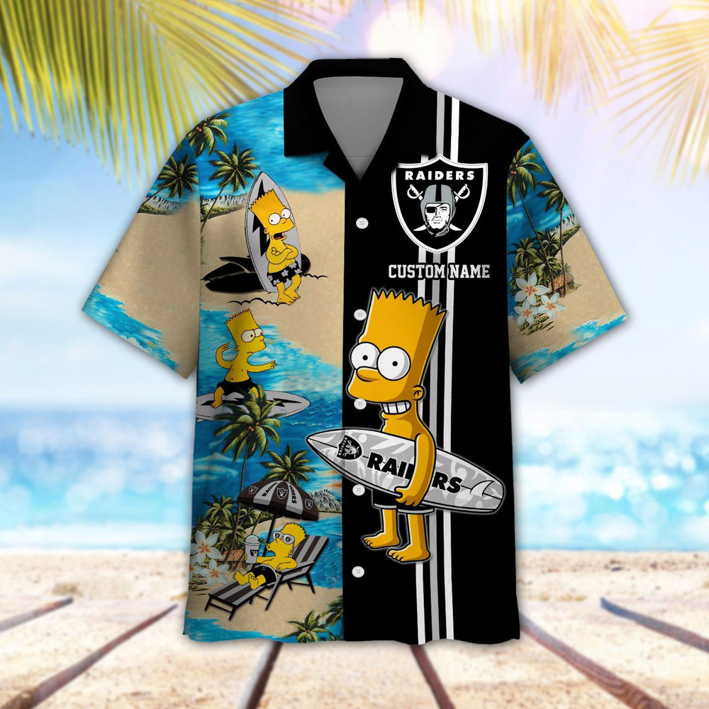 Personalized Las Vegas Raiders & Simpsons Hawaiian Shirt Hot Trendy Summer 2024