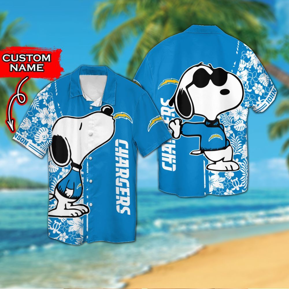 Personalized Los Angeles Chargers & Snoopy Hawaiian Shirt Hot Trendy Summer 2024