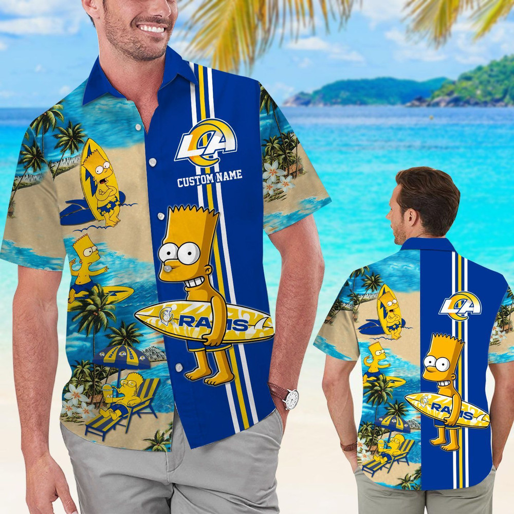 Personalized Los Angeles Rams & Simpsons Hawaiian Shirt Hot Trendy Summer 2024