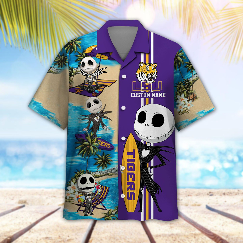 Personalized LSU Tigers & Jack Skellington Hawaiian Shirt Hot Trendy Summer 2024