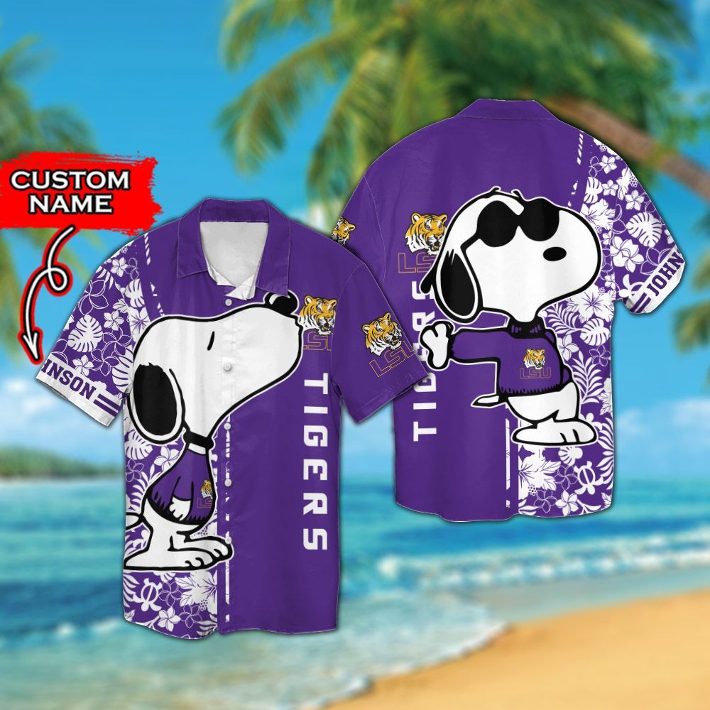 Personalized LSU Tigers & Snoopy Hawaiian Shirt Hot Trendy Summer 2024