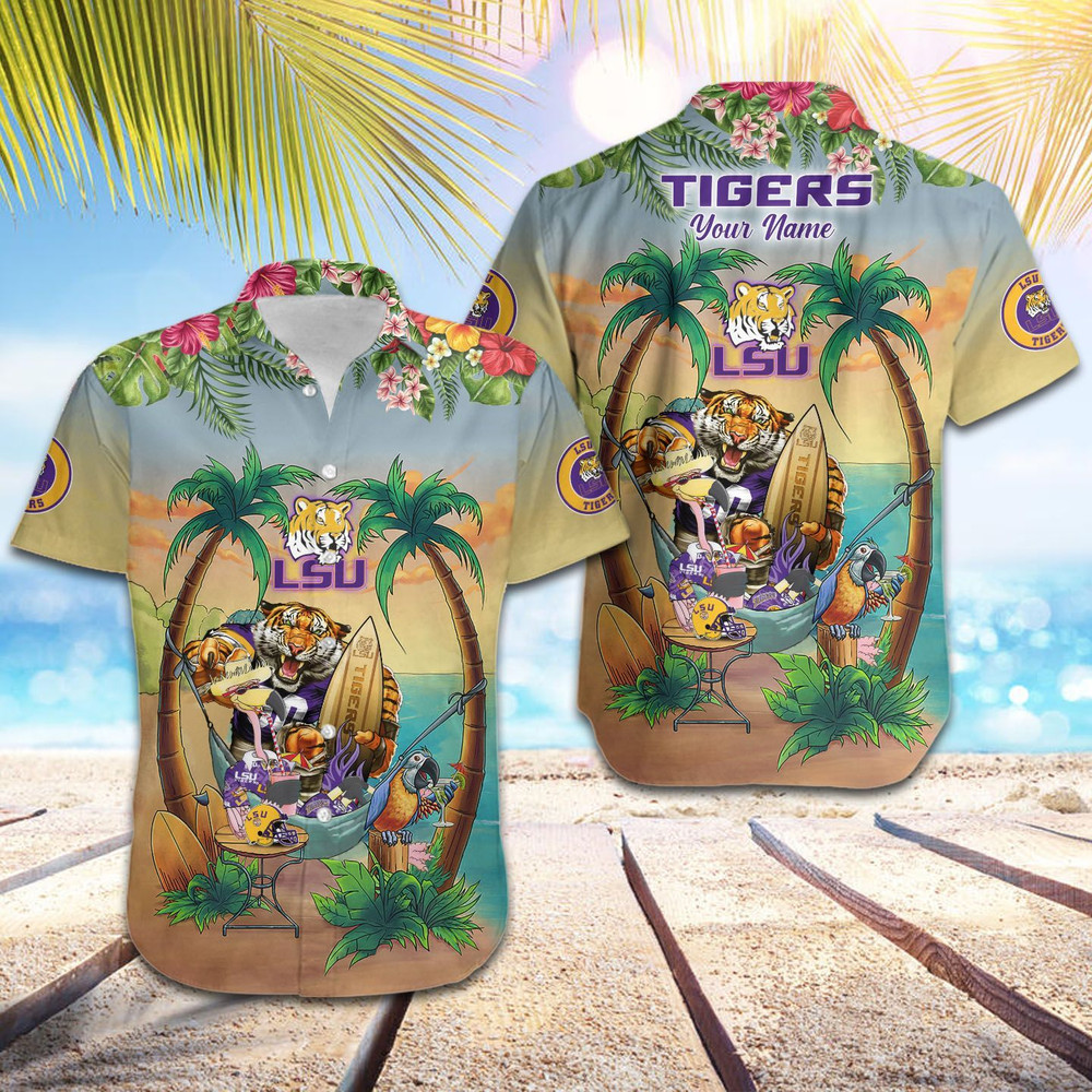 Personalized LSU Tigers Flamingo Parrot Hawaiian Shirt Hot Trendy Summer 2024