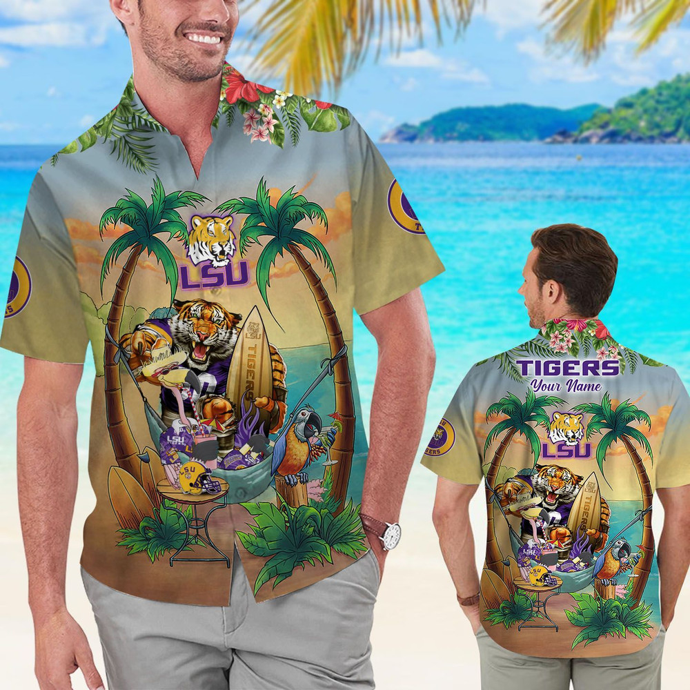 Personalized LSU Tigers Flamingo Parrot Hawaiian Shirt Hot Trendy Summer 2024