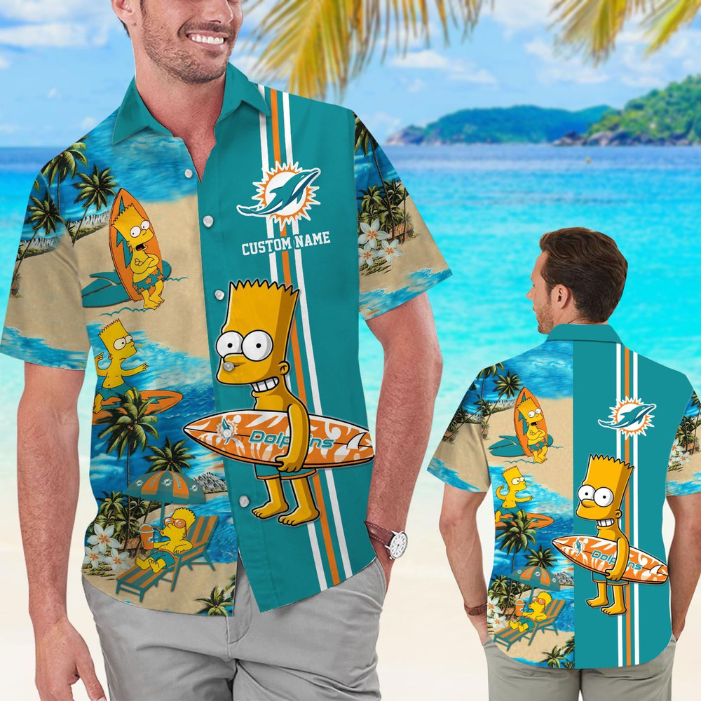 Personalized Miami Dolphins & Simpsons Hawaiian Shirt Hot Trendy Summer 2024