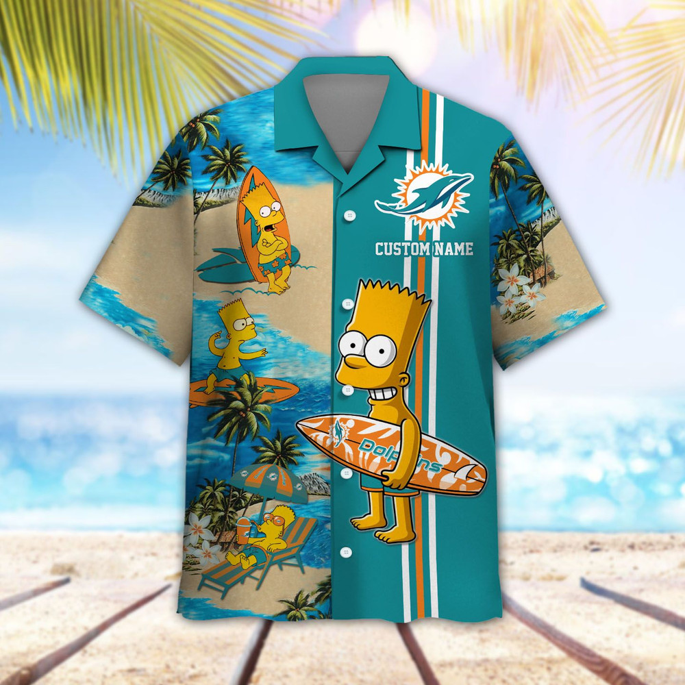 Personalized Miami Dolphins & Simpsons Hawaiian Shirt Hot Trendy Summer 2024