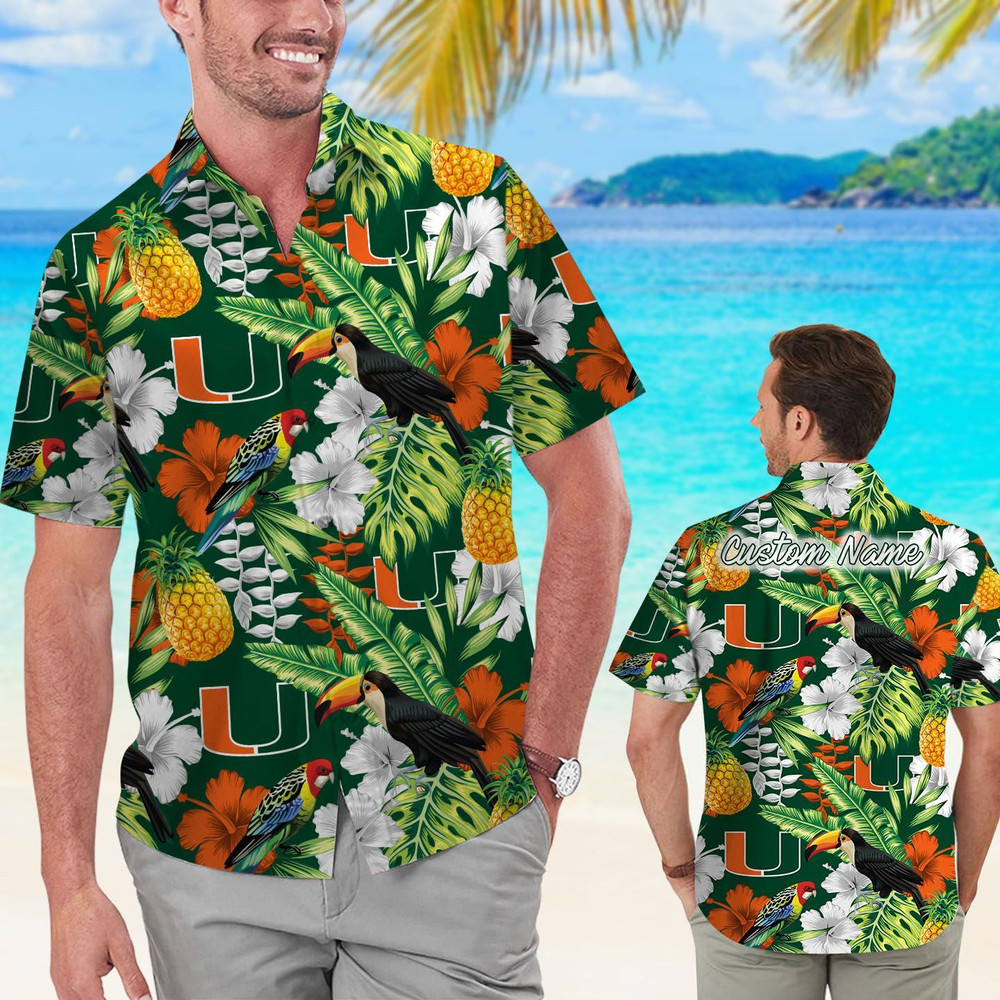 Personalized Miami Hurricanes Parrot Floral Tropical Hawaiian Shirt Hot Trendy Summer 2024