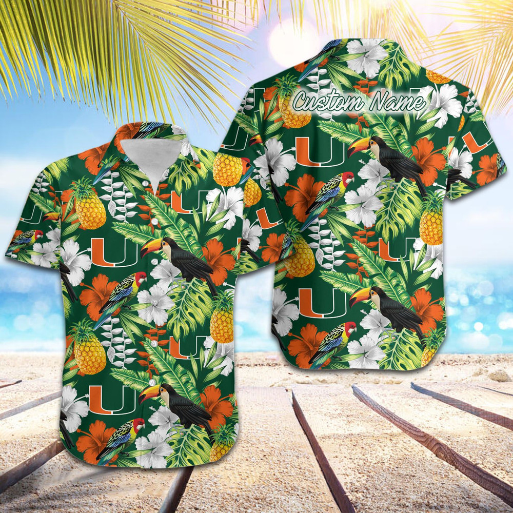 Personalized Miami Hurricanes Parrot Floral Tropical Hawaiian Shirt Hot Trendy Summer 2024