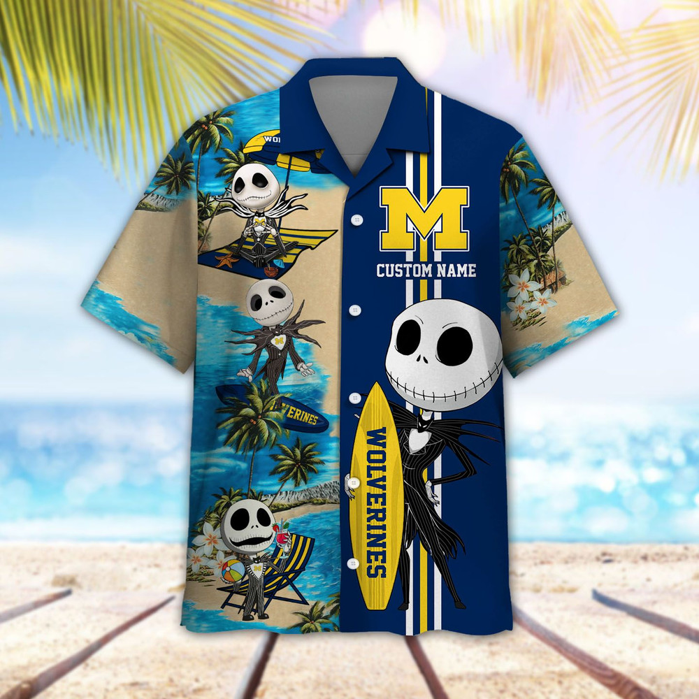 Personalized Michigan Wolverines & Jack Skellington Hawaiian Shirt Hot Trendy Summer 2024