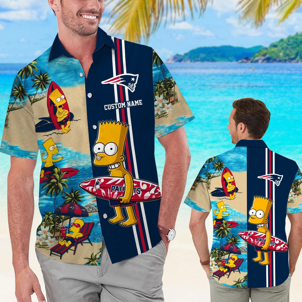 Personalized New England Patriots & Simpsons Hawaiian Shirt Hot Trendy Summer 2024