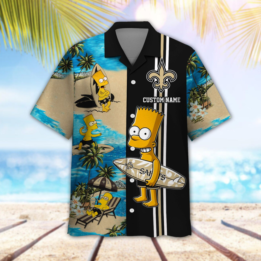 Personalized New Orleans Saints & Simpsons Hawaiian Shirt Hot Trendy Summer 2024